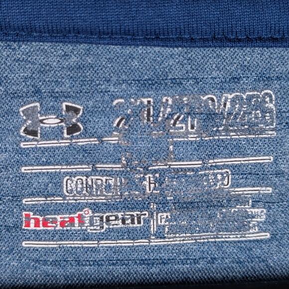 Under Armour 2XL Shirt Men's Blue V-Neck HeatGear Loose Fit Gym Tee Athletic - Picture 2 of 3